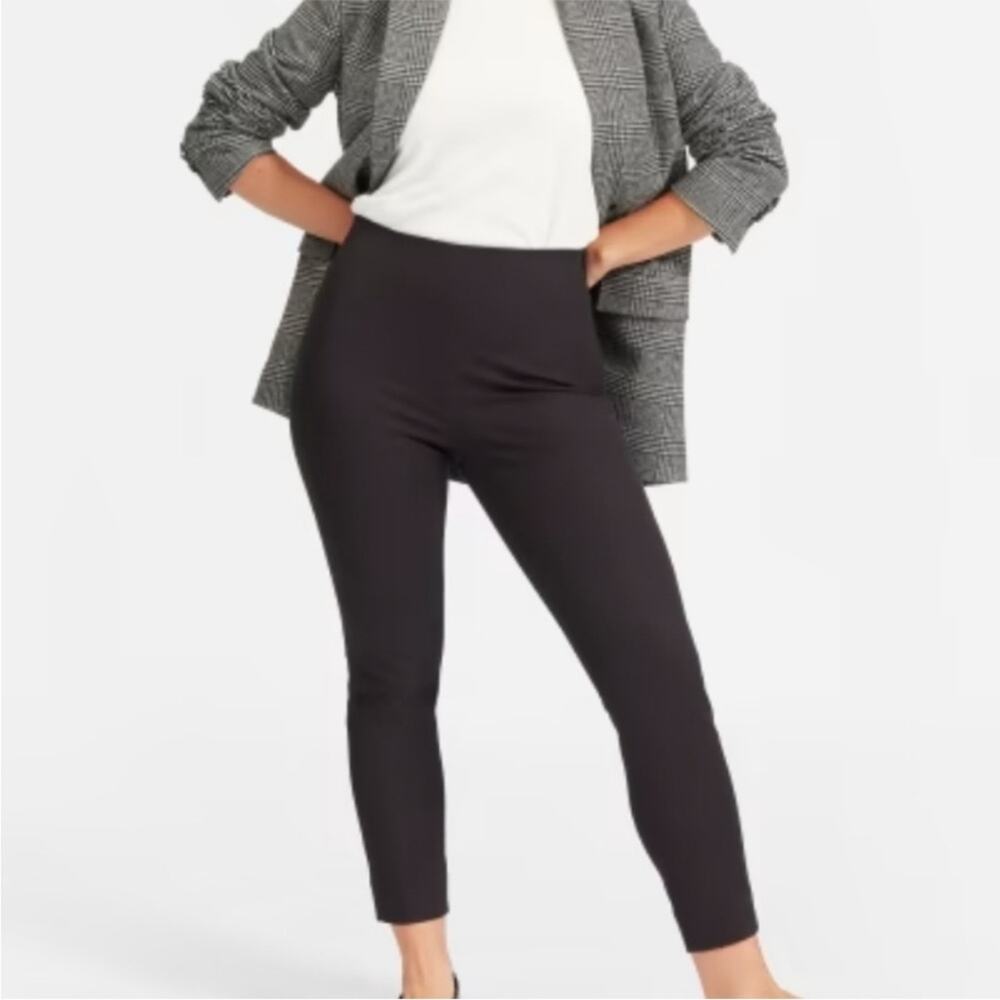 Everlane Pants Black Curvy Side Zip Stretch Office Quiet Luxury Cropped 8
